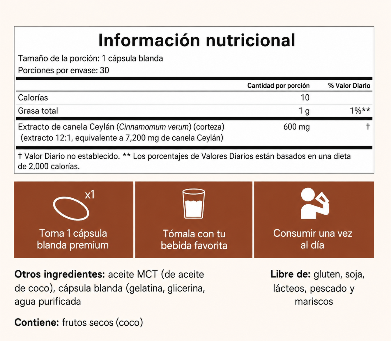 BioImpulso® l Canela de Ceilán 7200 mg con aceite MCT