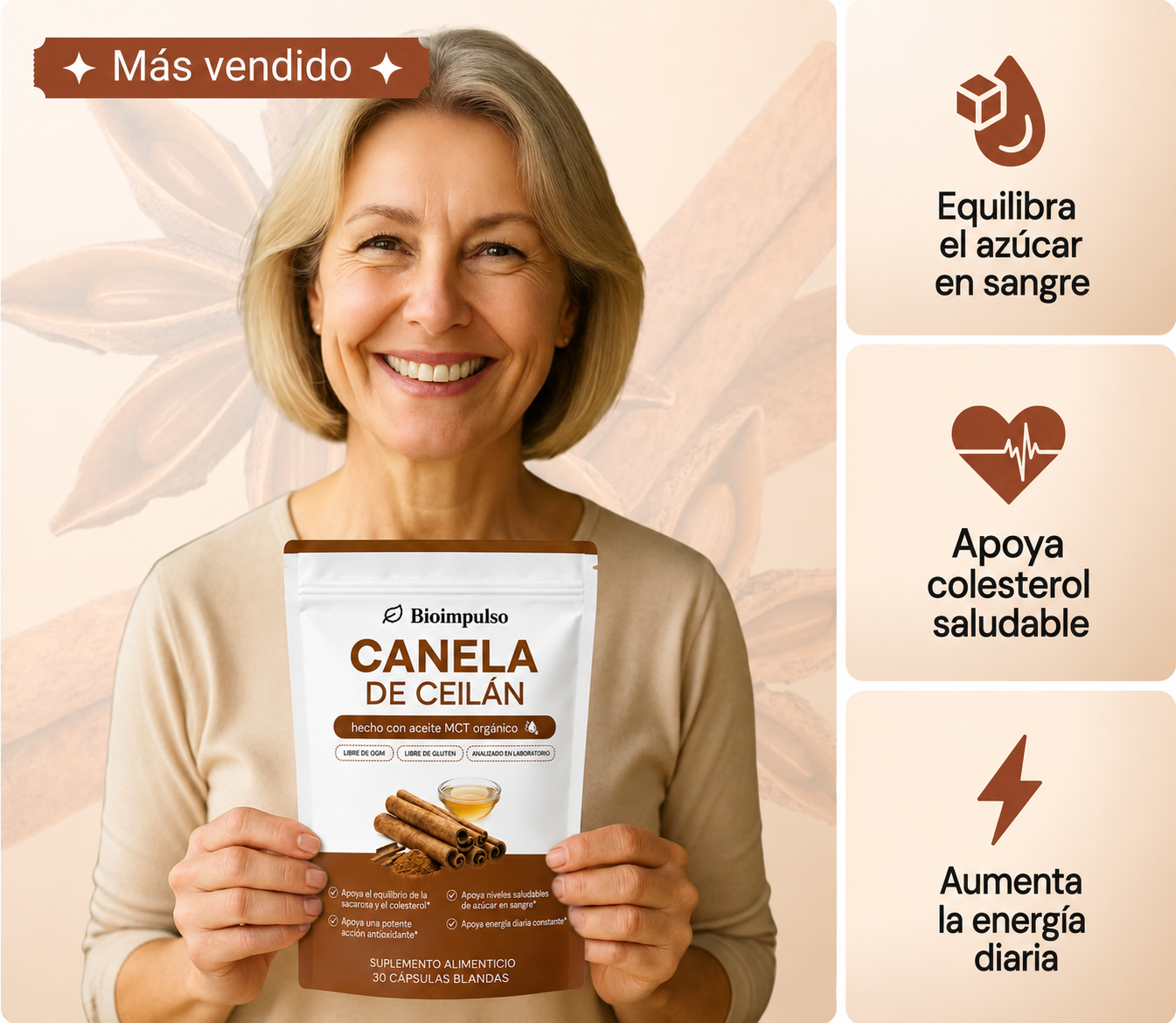 BioImpulso® l Canela de Ceilán 7200 mg con aceite MCT